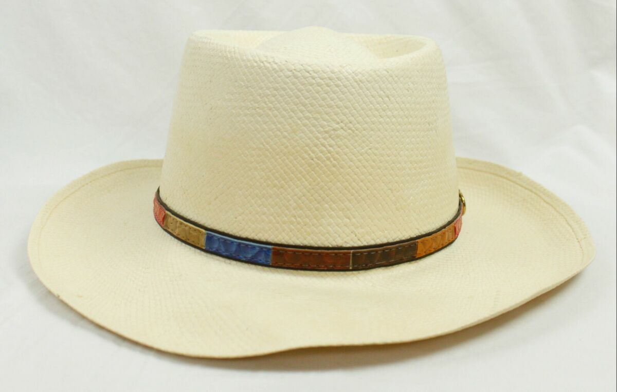 John B Stetson Size 55 6 7/8 4X Cream Color Multicolor Belt John B Stetson Size 55 6 7/8 4X Cream Color Multicolor Belt
