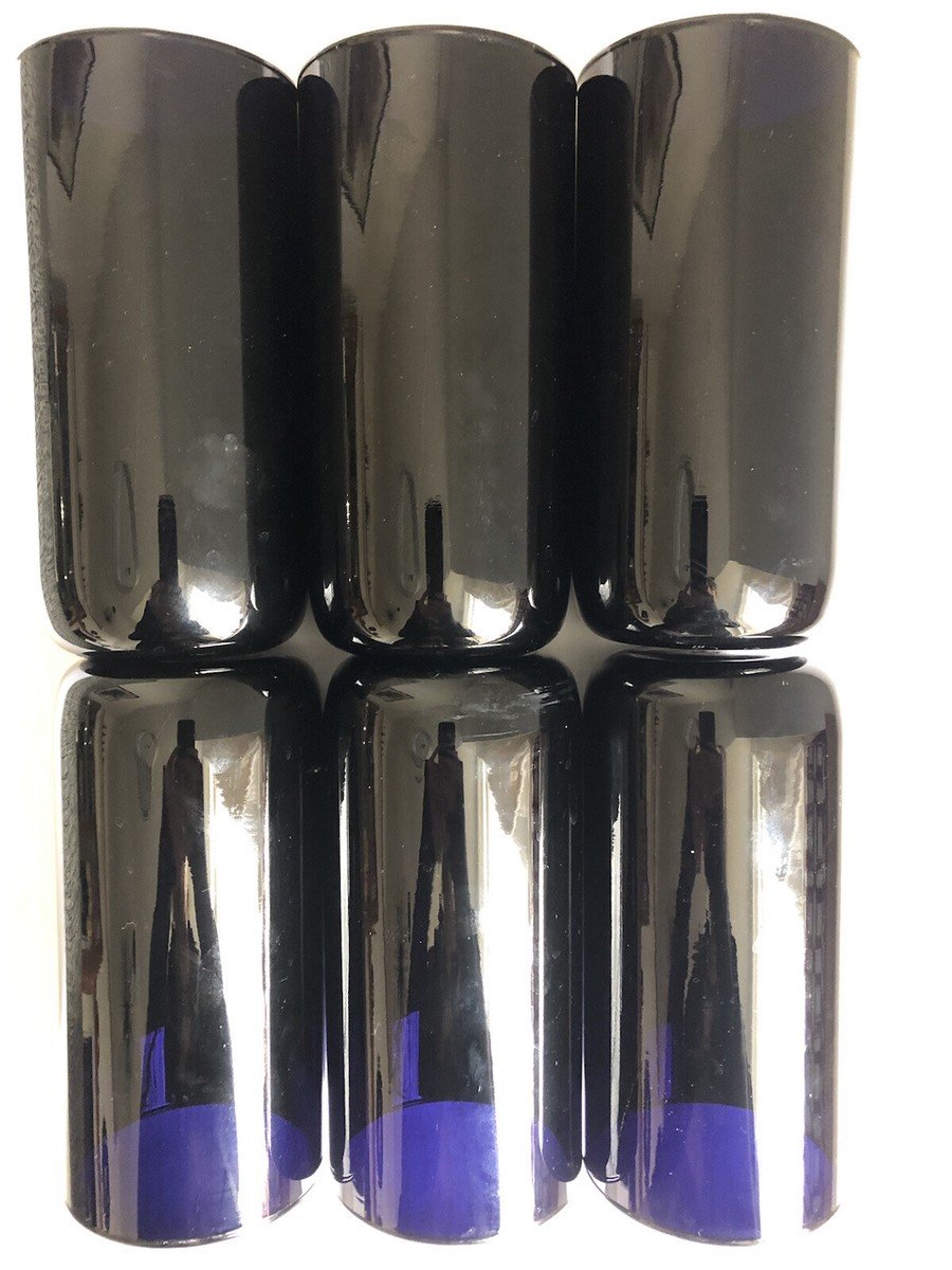 Vintage Libby Tumbler Highball Glass Drinking Cocktail Black Amethyst Set  of 6 | eBay