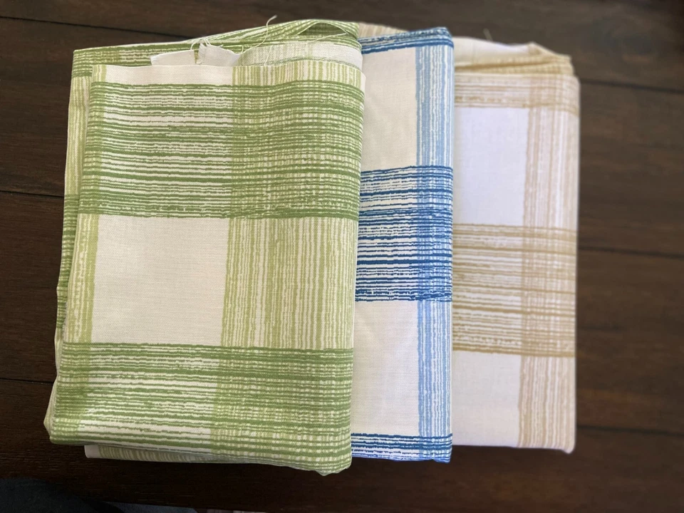 Lot of 3 Georgia Pond Striped Check 1 yd each Robert Allen - Image 2 of 4