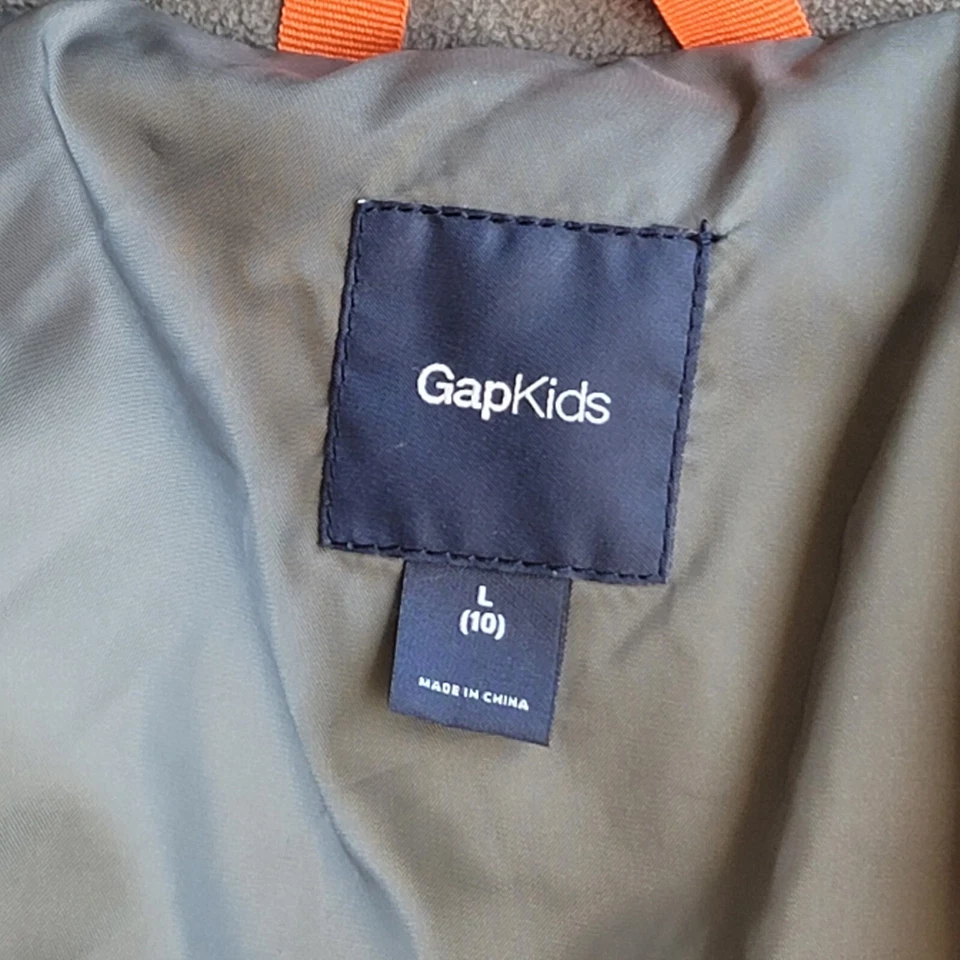 Chaleco acolchado Gap Kids unisex naranja cremallera completa talla L (10) Foto 3 de 4