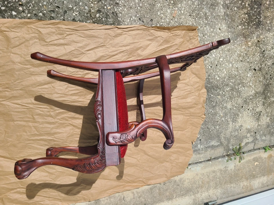 Chippendale Carved Mahogany Children's or Doll Side Chair By Hickory - Image 4 of 4