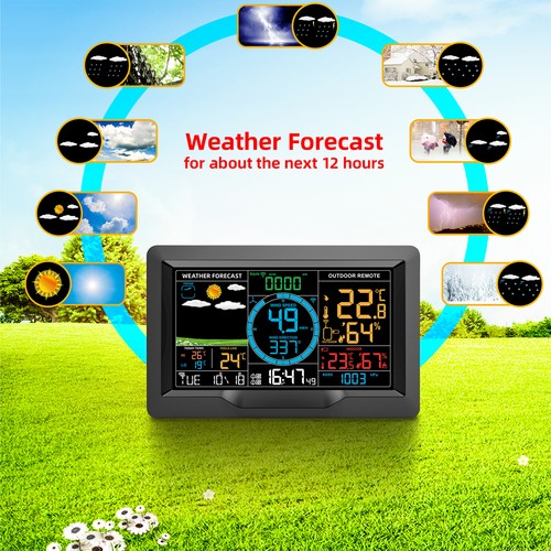 Wireless Weather Station Indoor Outdoor Rain Gauge Temperature Wind Gauge U8R2 - Picture 8 of 11