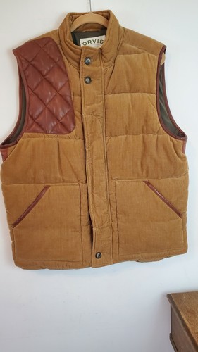 VINTAGE ORVIS Leather Corduroy Puffer 