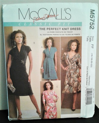 McCalls M5752 M5974/MP358 Knit Wrap Dress Sewing Pattern, 8-16 16-22 18W-24W - Picture 2 of 13