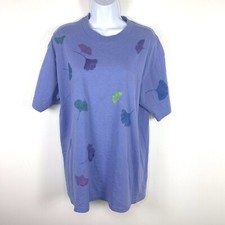 JERZEES Purple Butterfly Tee sz L Graphic Cottagecore Nature Retro VINTAGE RF15
