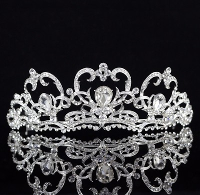 Heart Clear Austrian Rhinestone Crystal Tiara Crown Bridal Pageant Prom T62