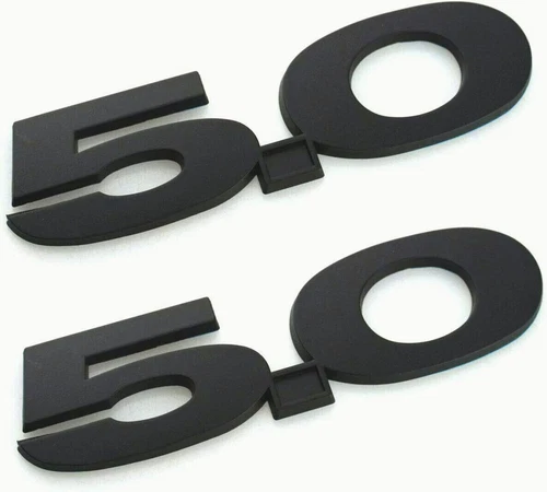 2pc Matte Black 5.0 Emblem Badge For 11-20 Mustang GT 2.3T Fender Rear Trunk New - Picture 2 of 5
