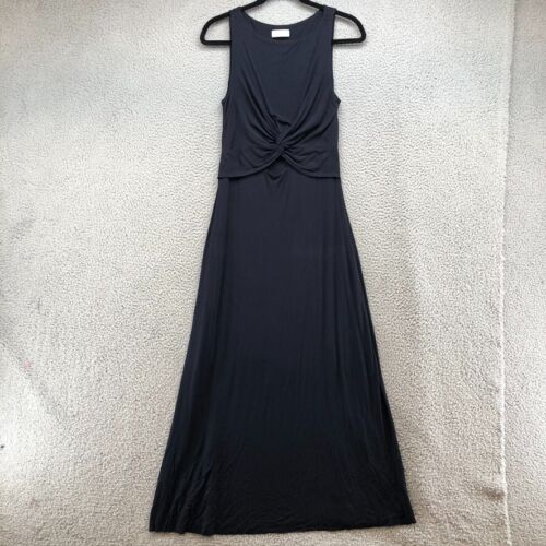 Bailey 44 Maxi Dress Womens Medium Blue Sleeveless Twisted Cutout Long Raw Hem