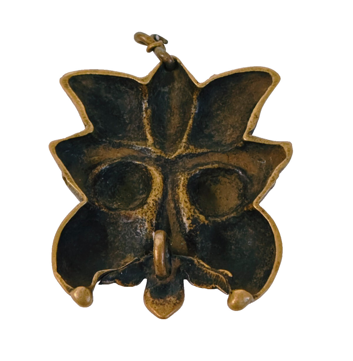 1800's Old Vintage Antique Brass Embossed Yali Head Face Mask / Figure / Statue