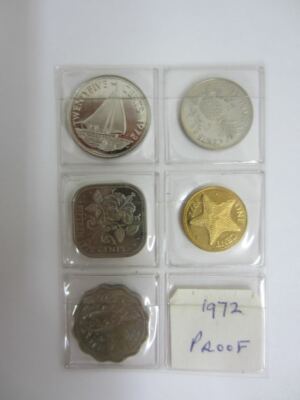 1972 Common Wealth of the BAHAMA Islands Silver Proof Set 5 Coins