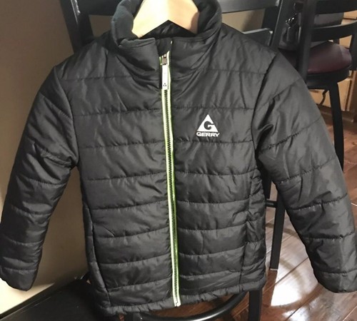 Gerry Black Puffer Full Zip Jacket Boys S 7/8 - Picture 2 of 3