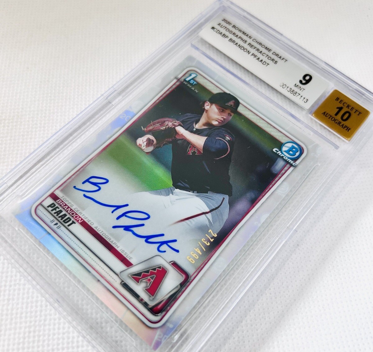2020 Bowman Chrome Brandon Pfaadt 1st Bowman Auto #CDA-BP 2020 Bowman Chrome Brandon Pfaadt 1st Bowman Auto #CDA-BP