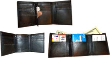 Lot of 3 New Trifold Leather Men  s wallet, billfold change purse bi-fold wallet 