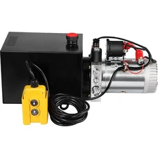 6 Quart Single Acting Hydraulic Pump 12V for Dump Trailer Snowplow #SAE6 2.1HP