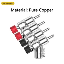 Pure Copper Rhodium plated 45 Degree Banana Connector Double Screw Speaker Plug