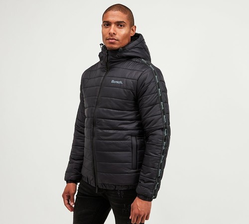 BENCH - Full Zip Puffer Jacket (Black 