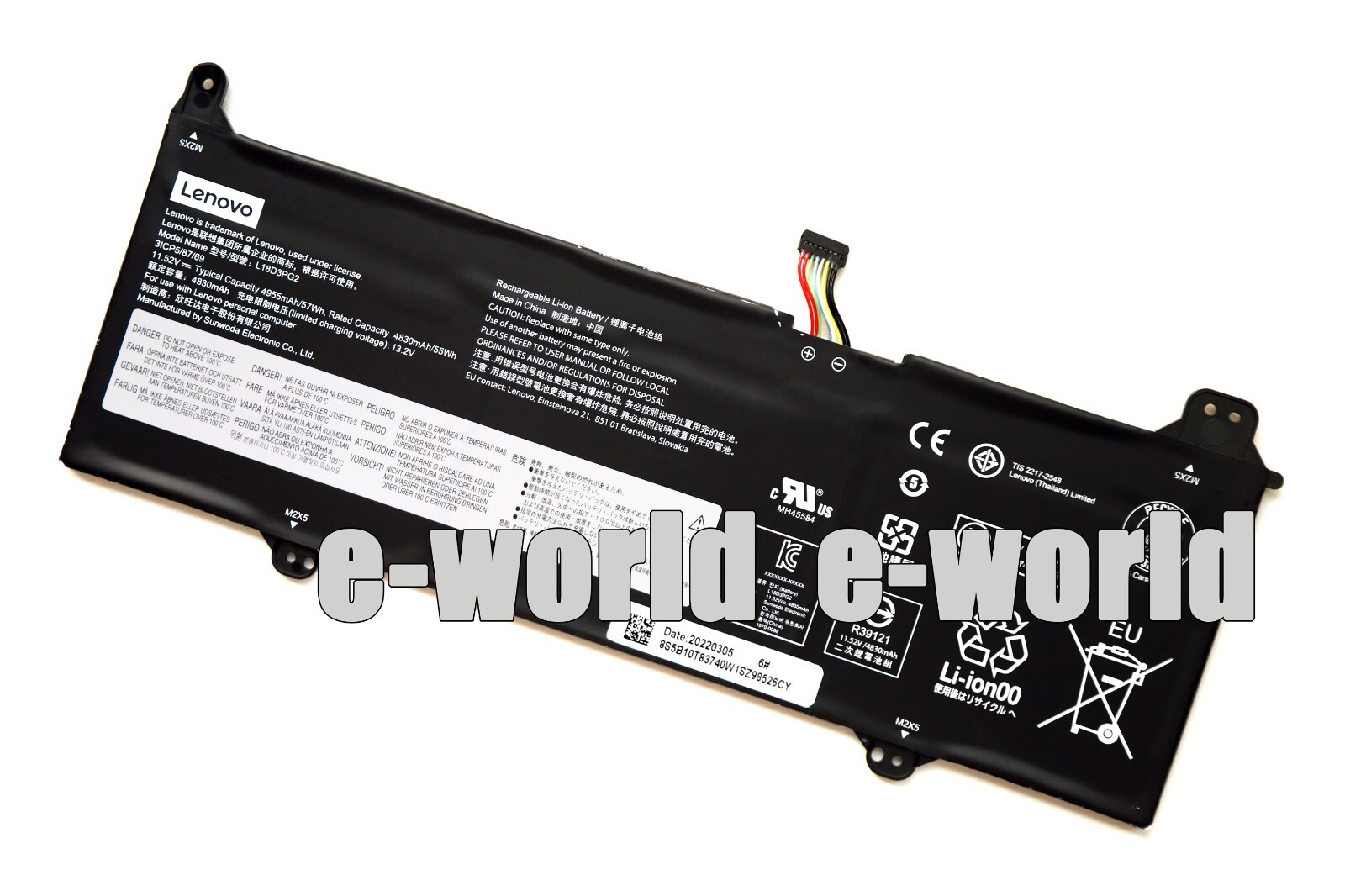 Batteria Originale Lenovo L18M3PG2 Per Chromebook S345-14AST – 57Wh 4955mAh - Foto 5