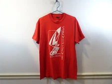 Vintage MARTHA’S VINEYARD T-Shirt Red Gone With The Wind Sailing Size XL 1987