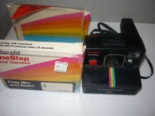 vintage Polaroid time zero onestep land camera with box - missing rubber cup