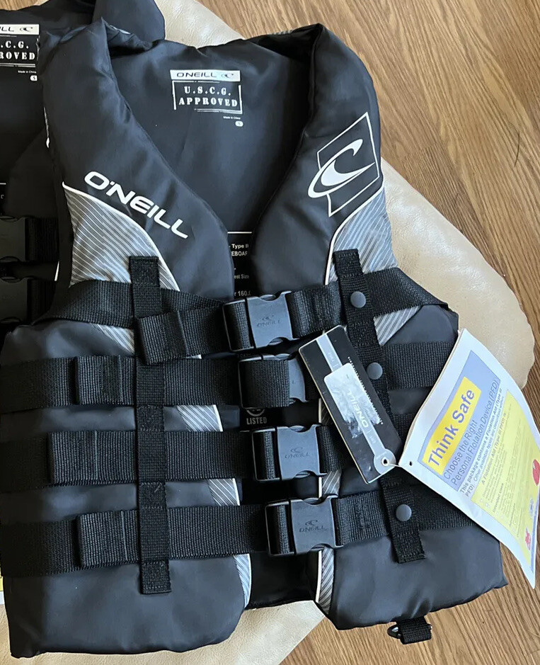 O'Neill Superlite USCG Life Vest Small Black White & Smoke