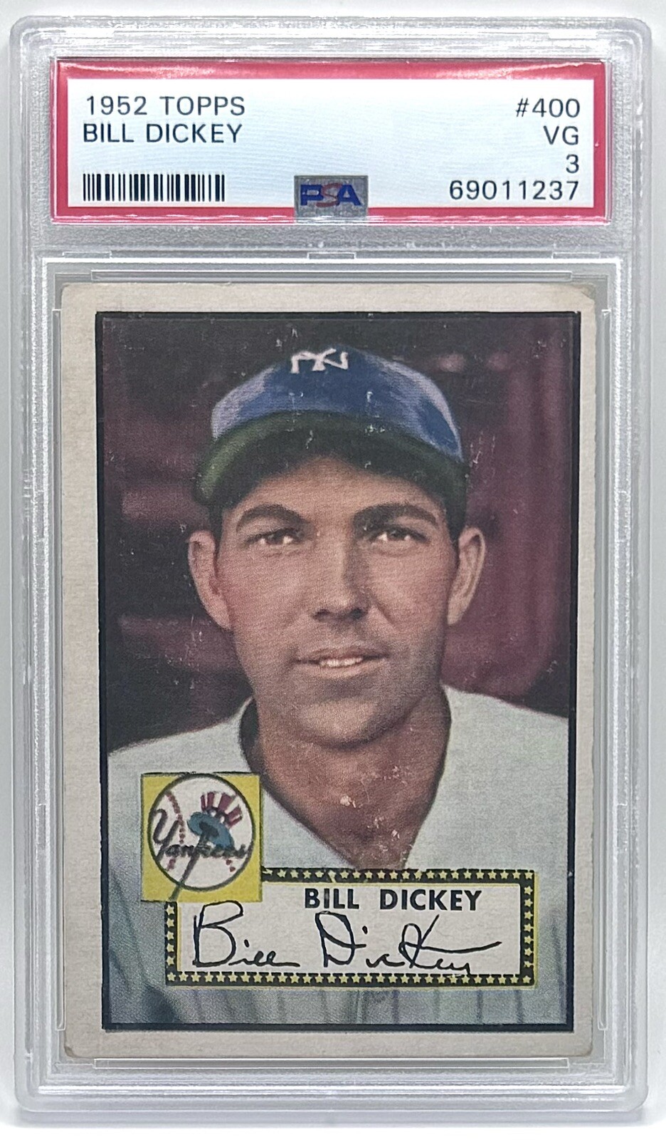1952 Topps #400 Bill Dickey PSA 3 VG - Yankees