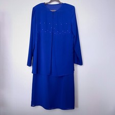 Elegant Blue Women's Wedding Dress Mother Of The Bride/Groom 2pcs Set