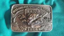 Bass Fishing Anglers Sportsman Society 30th, 25th Anniversary  1988 Belt Buckle