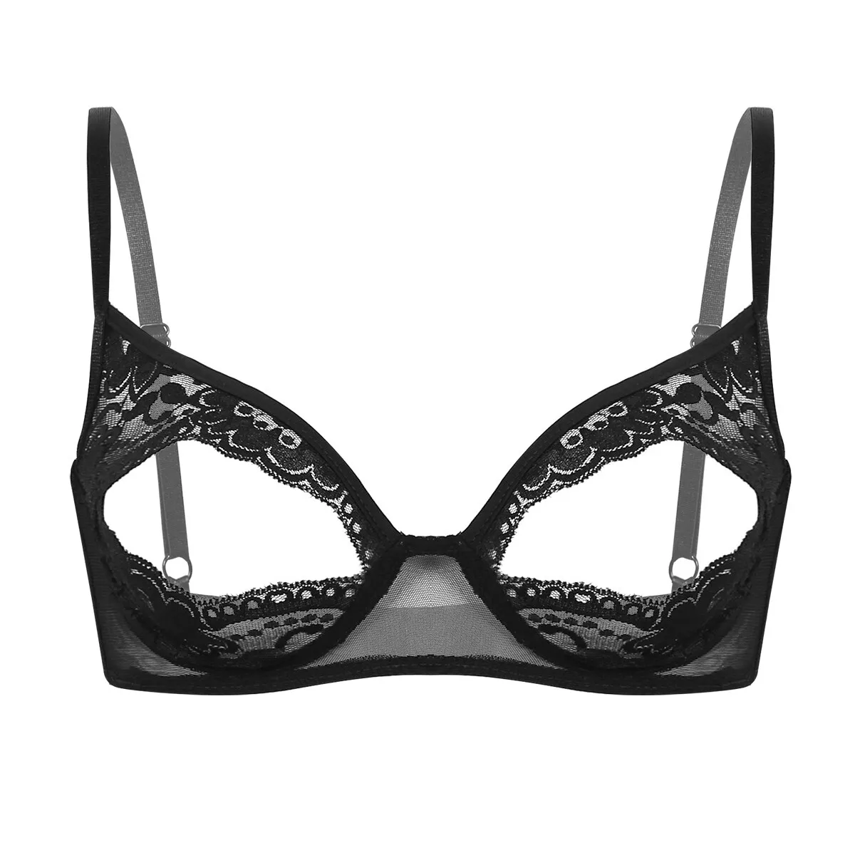 Women's Open Nipples Bra Top Brassiere Wireless Underwired Bralette Lingerie