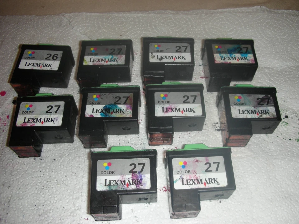 20 EMPTY LEXMARK INK CARTRIDGES - 26& 27 COLOR-  20 PCS LOT #23X-4 - Image 3 of 3