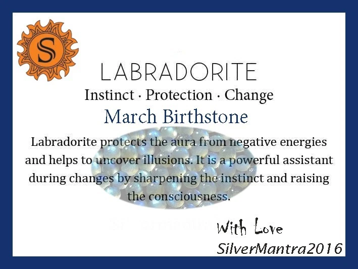 Naturale Pietra Labradorite Argento Sterling Fantastico Anelli Misura 8.5 Donna - Immagine 4 di 4