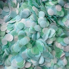 Biodegradable Wedding Confetti Green Blue White Mix Circle Eco Tissue Paper UK