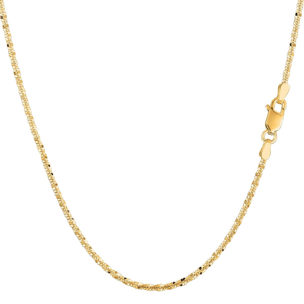 【14K】ドーターズジュエリー Sparkle chain necklace 14k Yellow Real Gold Sparkle Chain Necklace, 1.5mm, 18