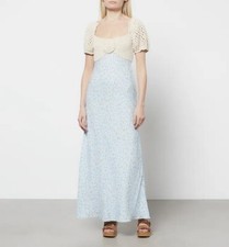 New RIXO Women's Sardinia Midi Dress - Blue Daisy Chain size XL