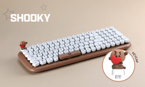 [BTS] BT21 Retro Wireless Keyboard with Character figure Keycap Royche Keyboard - Picture 15 of 16