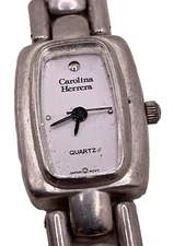 Carolina Herrera Watch LHR712-170 Silver Tone Rectangular Face Needs Repair READ