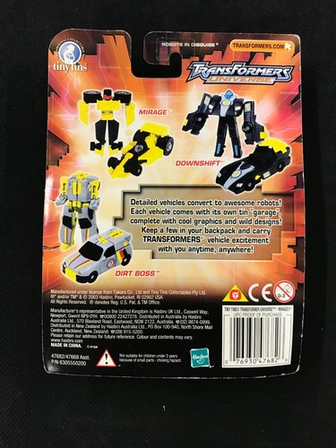 Transformers Universe Robots in Disguise (2003) Mirage Figure w/ Collectible Tin - Picture 2 of 2