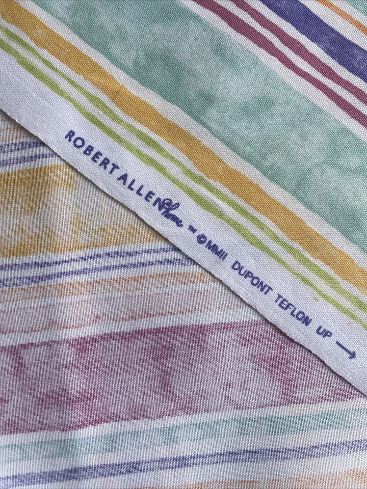 Robert Allen Home Fabric DuPont Teflon Striped Upholstery Drapery Pillows Decor - Image 3 of 4