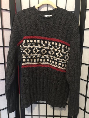 J Crew Vintage Men L 100% Wool Sweater 