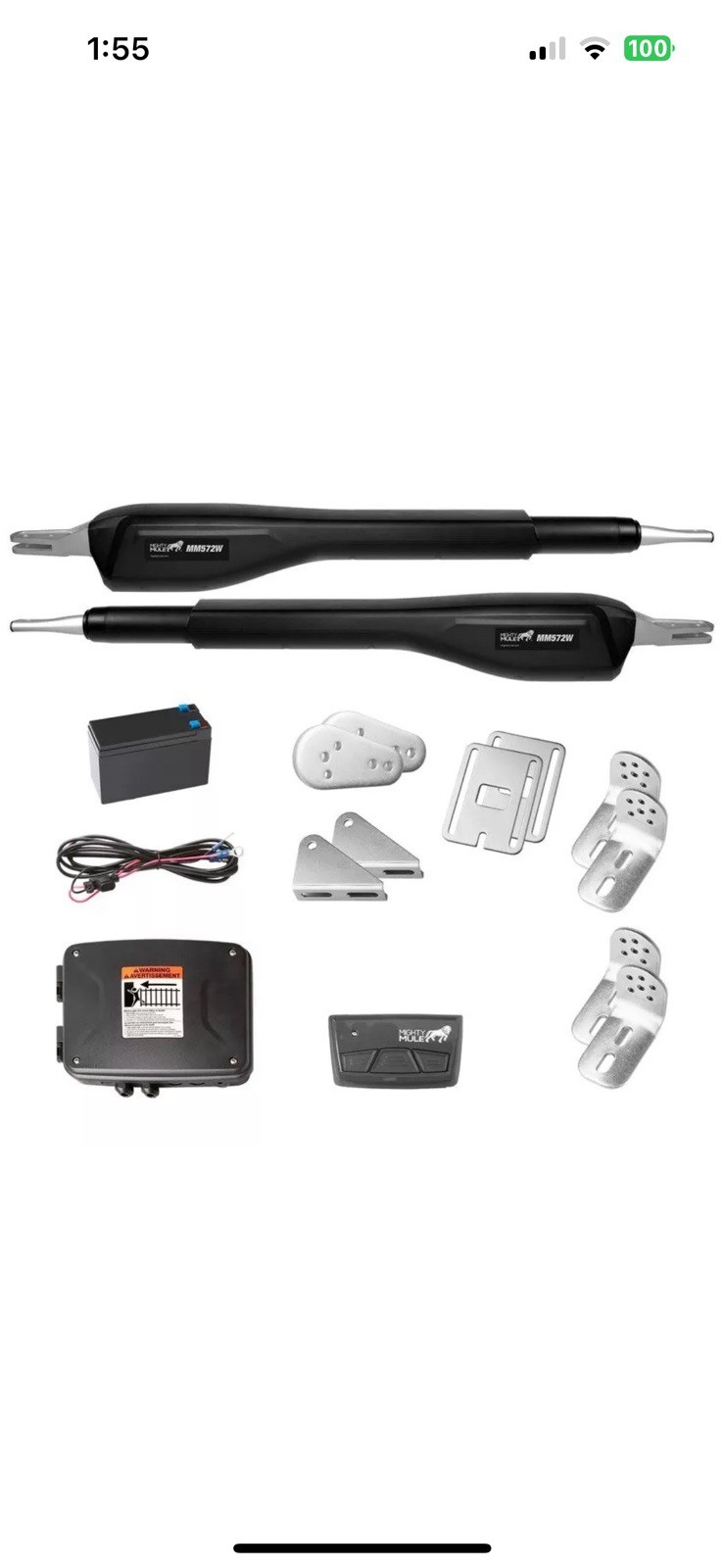 MIGHTY MULE MM572W SMART AUTOMATIC DUAL GATE OPENER KIT NIOB