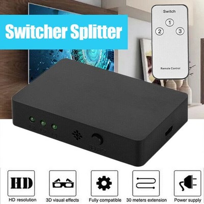 Splitter 3x1 HDMI Switcher 3 Port Hub Box Auto Switch 3 In 1 Out 1080P HD 3D