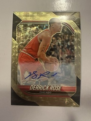 2025-26 Panini Prizm Derrick Rose Gold Vinyl AUTO 1/5 Bulls *JERSEY MATCH*