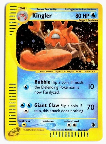 Kingler 15/165 Holo Rare Expedition Base Set Pokemon NM
