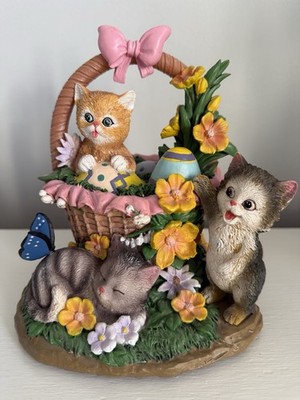 Bradford Exchange Easter Morning Kayomi Harai Design Easter Sculpture Decor Cats