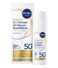 NIVEA SUN 2in1 Primer UV Serum Quotidiano SPF50+ 30 ml, Siero SPF 50+ viso in...