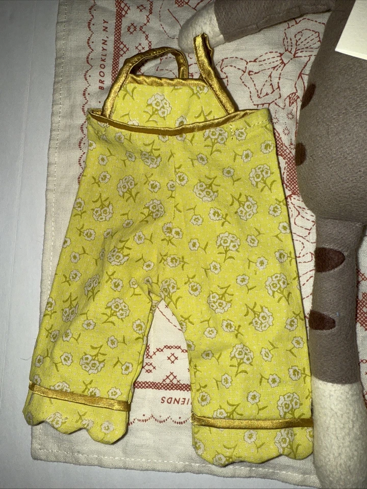 Hazel Village Margot Cat Handmade Animal w/ Yellow Overalls & Bandana - Image 4 of 4