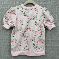Janie and Jack Island Floral Print Sweatshirt Kids Size 7 Pink Pullover