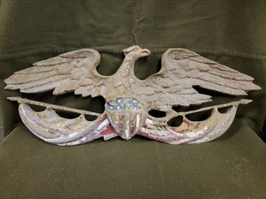 American Eagle Wall Plaque in Painted Gold 28 Inch | The Kings Bay