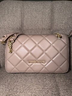 Valentino Damen Umhängetasche „Ocarina“ Creme Beige Gold Gliederkette Tasche Neu