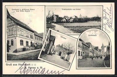 AK Hochstadt / Maintal, Gasthaus zur goldenen Krone, Totalansicht, Obertor, Dor 