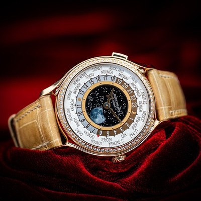 Patek Philippe World Time 175th Anniversary 7175R-001 Rose Gold Diamond Bezel